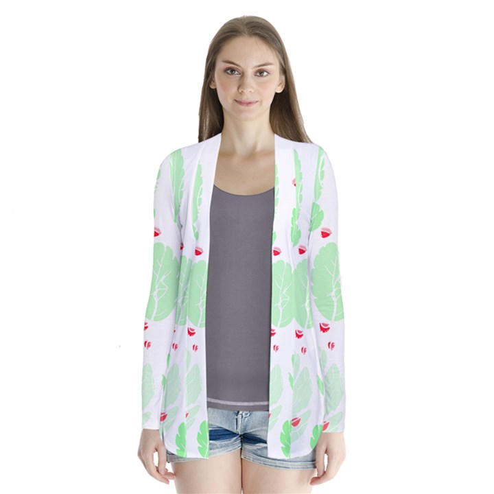 Flowers Art T- Shirtflowers T- Shirt (12) Drape Collar Cardigan