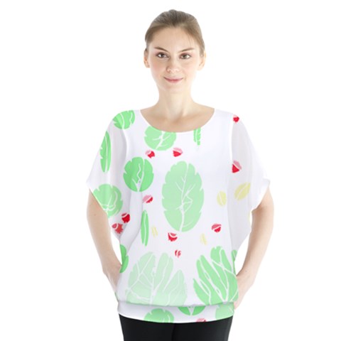 Flowers Art T- Shirtflowers T- Shirt (12) Batwing Chiffon Blouse by maxcute