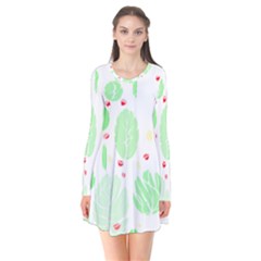 Flowers Art T- Shirtflowers T- Shirt (12) Long Sleeve V-neck Flare Dress by maxcute