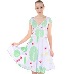 Flowers Art T- Shirtflowers T- Shirt (12) Cap Sleeve Front Wrap Midi Dress by maxcute