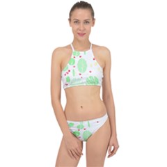 Flowers Art T- Shirtflowers T- Shirt (12) Racer Front Bikini Set by maxcute