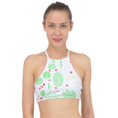 Flowers Art T- Shirtflowers T- Shirt (12) Racer Front Bikini Top