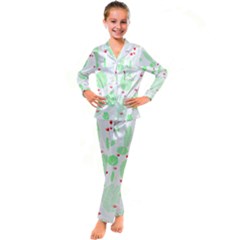 Flowers Art T- Shirtflowers T- Shirt (12) Kid s Satin Long Sleeve Pajamas Set by maxcute