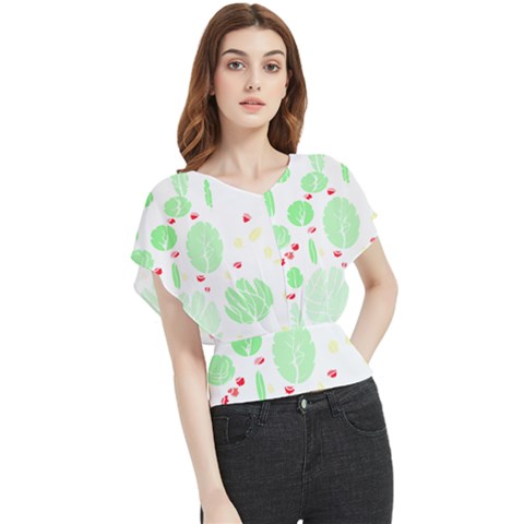 Flowers Art T- Shirtflowers T- Shirt (12) Butterfly Chiffon Blouse by maxcute