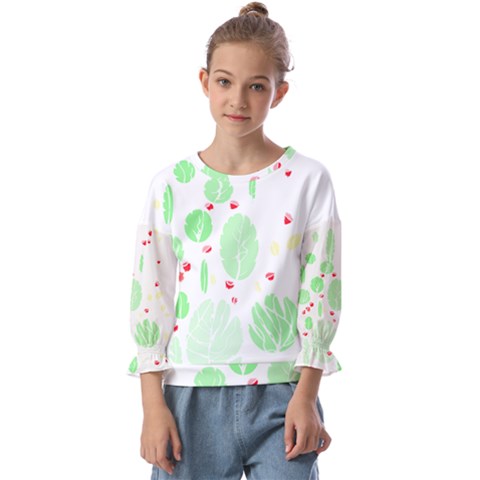 Flowers Art T- Shirtflowers T- Shirt (12) Kids  Cuff Sleeve Top by maxcute