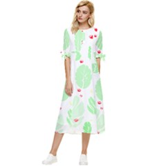 Flowers Art T- Shirtflowers T- Shirt (12) Bow Sleeve Chiffon Midi Dress by maxcute