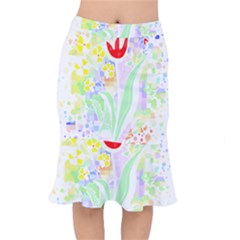 Flowers Art T- Shirtflowers T- Shirt (13) Short Mermaid Skirt by maxcute