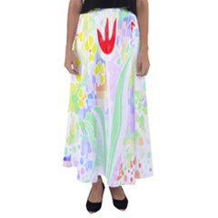 Flowers Art T- Shirtflowers T- Shirt (13) Flared Maxi Skirt by maxcute