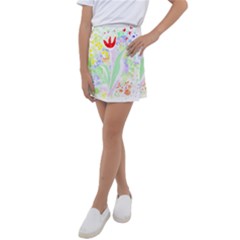 Flowers Art T- Shirtflowers T- Shirt (13) Kids  Tennis Skirt