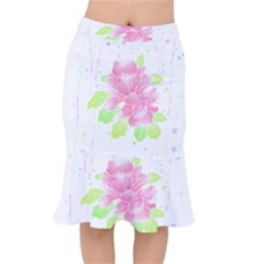 Flowers Art T- Shirtflowers T- Shirt (14) Short Mermaid Skirt by maxcute