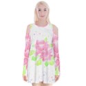 Flowers Art T- Shirtflowers T- Shirt (14) Velvet Long Sleeve Shoulder Cutout Dress View1