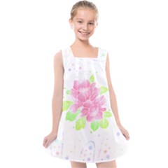 Flowers Art T- Shirtflowers T- Shirt (14) Kids  Cross Back Dress by maxcute