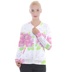 Flowers Art T- Shirtflowers T- Shirt (14) Casual Zip Up Jacket by maxcute