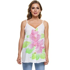 Flowers Art T- Shirtflowers T- Shirt (14) Casual Spaghetti Strap Chiffon Top by maxcute