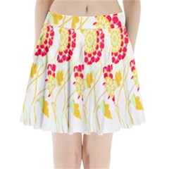 Flowers Art T- Shirtflowers T- Shirt (15) Pleated Mini Skirt