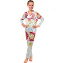 Flowers Art T- Shirtflowers T- Shirt (15) Kid s Satin Long Sleeve Pajamas Set View1