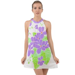 Flowers Art T- Shirtflowers T- Shirt (16) Halter Tie Back Chiffon Dress by maxcute