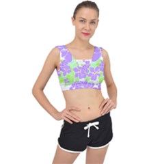 Flowers Art T- Shirtflowers T- Shirt (16) V-back Sports Bra by maxcute