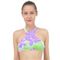 Flowers Art T- Shirtflowers T- Shirt (16) High Neck Bikini Top View1