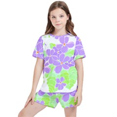 Flowers Art T- Shirtflowers T- Shirt (16) Kids  Tee And Sports Shorts Set by maxcute