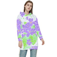 Flowers Art T- Shirtflowers T- Shirt (16) Women s Long Oversized Pullover Hoodie by maxcute