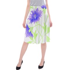 Flowers Art T- Shirtflowers T- Shirt (17) Midi Beach Skirt by maxcute