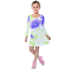 Flowers Art T- Shirtflowers T- Shirt (17) Kids  Long Sleeve Velvet Dress by maxcute