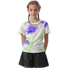 Flowers Art T- Shirtflowers T- Shirt (17) Kids  Front Cut Tee by maxcute