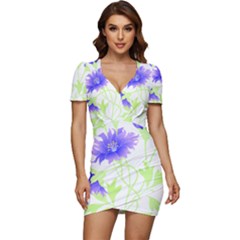 Flowers Art T- Shirtflowers T- Shirt (17) Low Cut Cap Sleeve Mini Dress by maxcute