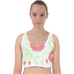 Flowers Art T- Shirtflowers T- Shirt (18) Velvet Racer Back Crop Top