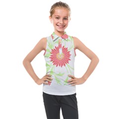 Flowers Art T- Shirtflowers T- Shirt (18) Kids  Sleeveless Polo Tee