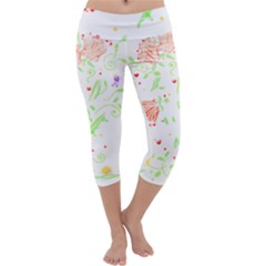 Flowers Art T- Shirtflowers T- Shirt (19) Capri Yoga Leggings by maxcute