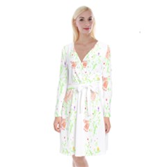 Flowers Art T- Shirtflowers T- Shirt (19) Long Sleeve Velvet Front Wrap Dress by maxcute