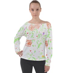 Flowers Art T- Shirtflowers T- Shirt (19) Off Shoulder Long Sleeve Velour Top by maxcute