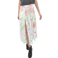 Flowers Art T- Shirtflowers T- Shirt (19) Velour Split Maxi Skirt by maxcute