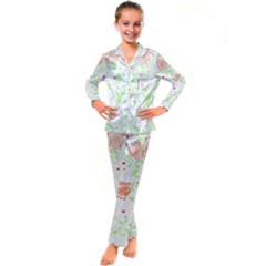 Flowers Art T- Shirtflowers T- Shirt (19) Kid s Satin Long Sleeve Pajamas Set by maxcute