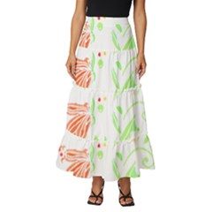 Flowers Art T- Shirtflowers T- Shirt (19) Tiered Ruffle Maxi Skirt by maxcute