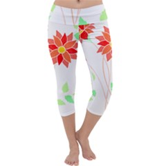 Flowers Art T- Shirtflowers T- Shirt (2) Capri Yoga Leggings by maxcute