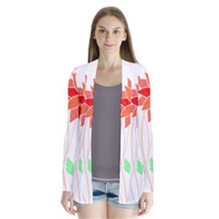 Flowers Art T- Shirtflowers T- Shirt (2) Drape Collar Cardigan by maxcute