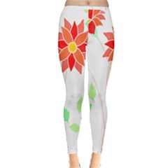 Flowers Art T- Shirtflowers T- Shirt (2) Inside Out Leggings by maxcute