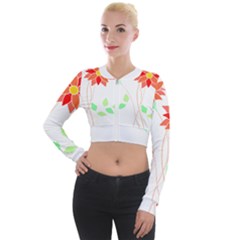 Flowers Art T- Shirtflowers T- Shirt (2) Long Sleeve Cropped Velvet Jacket by maxcute