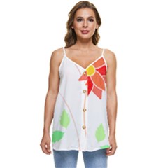 Flowers Art T- Shirtflowers T- Shirt (2) Casual Spaghetti Strap Chiffon Top by maxcute