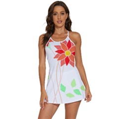 Flowers Art T- Shirtflowers T- Shirt (2) 2-in-1 Flare Activity Dress