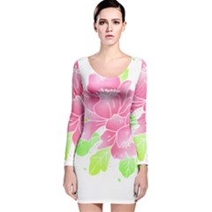 Flowers Art T- Shirtflowers T- Shirt (21) Long Sleeve Velvet Bodycon Dress by maxcute