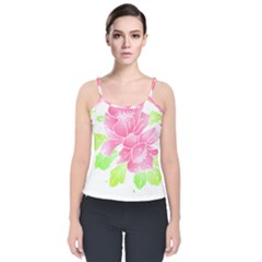 Flowers Art T- Shirtflowers T- Shirt (21) Velvet Spaghetti Strap Top by maxcute