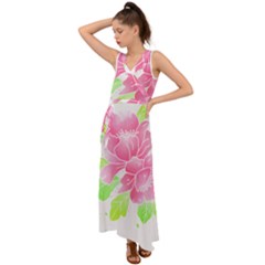 Flowers Art T- Shirtflowers T- Shirt (21) V-neck Chiffon Maxi Dress by maxcute