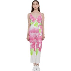 Flowers Art T- Shirtflowers T- Shirt (21) V-neck Spaghetti Strap Tie Front Jumpsuit by maxcute