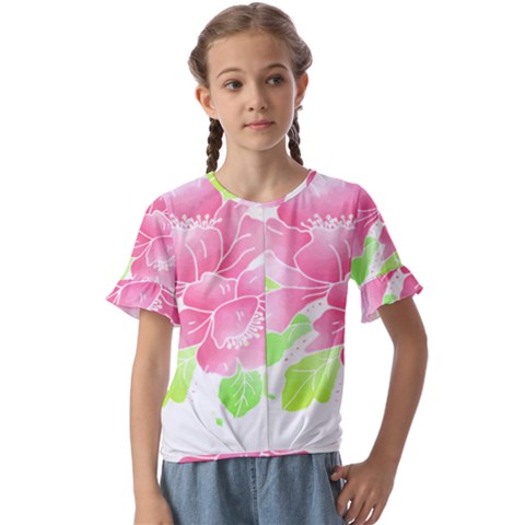 Flowers Art T- Shirtflowers T- Shirt (21) Kids  Cuff Sleeve Scrunch Bottom Tee by maxcute