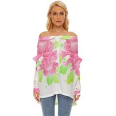 Flowers Art T- Shirtflowers T- Shirt (21) Off Shoulder Chiffon Pocket Shirt by maxcute