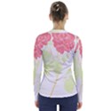 Flowers Art T- Shirtflowers T- Shirt (22) V-Neck Long Sleeve Top View2